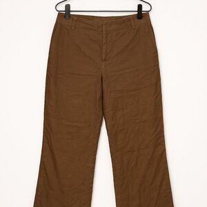 Sunny Taylor Linen Chocolate Brown Wide Leg Cropped Pants